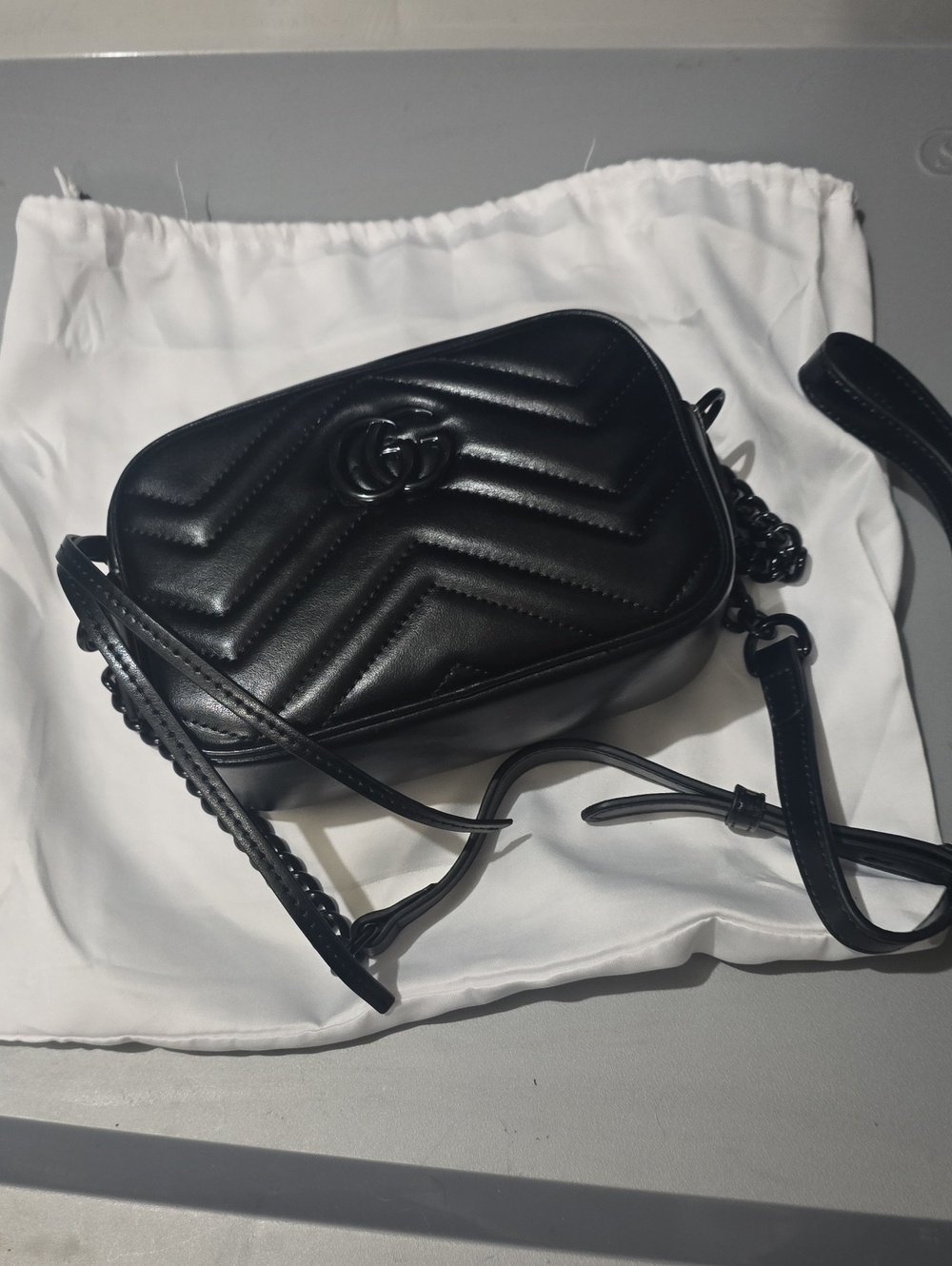 Black Quilted Camera Bag